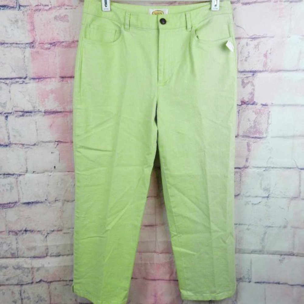Talbots Green Stretch Pants Capri Size 6